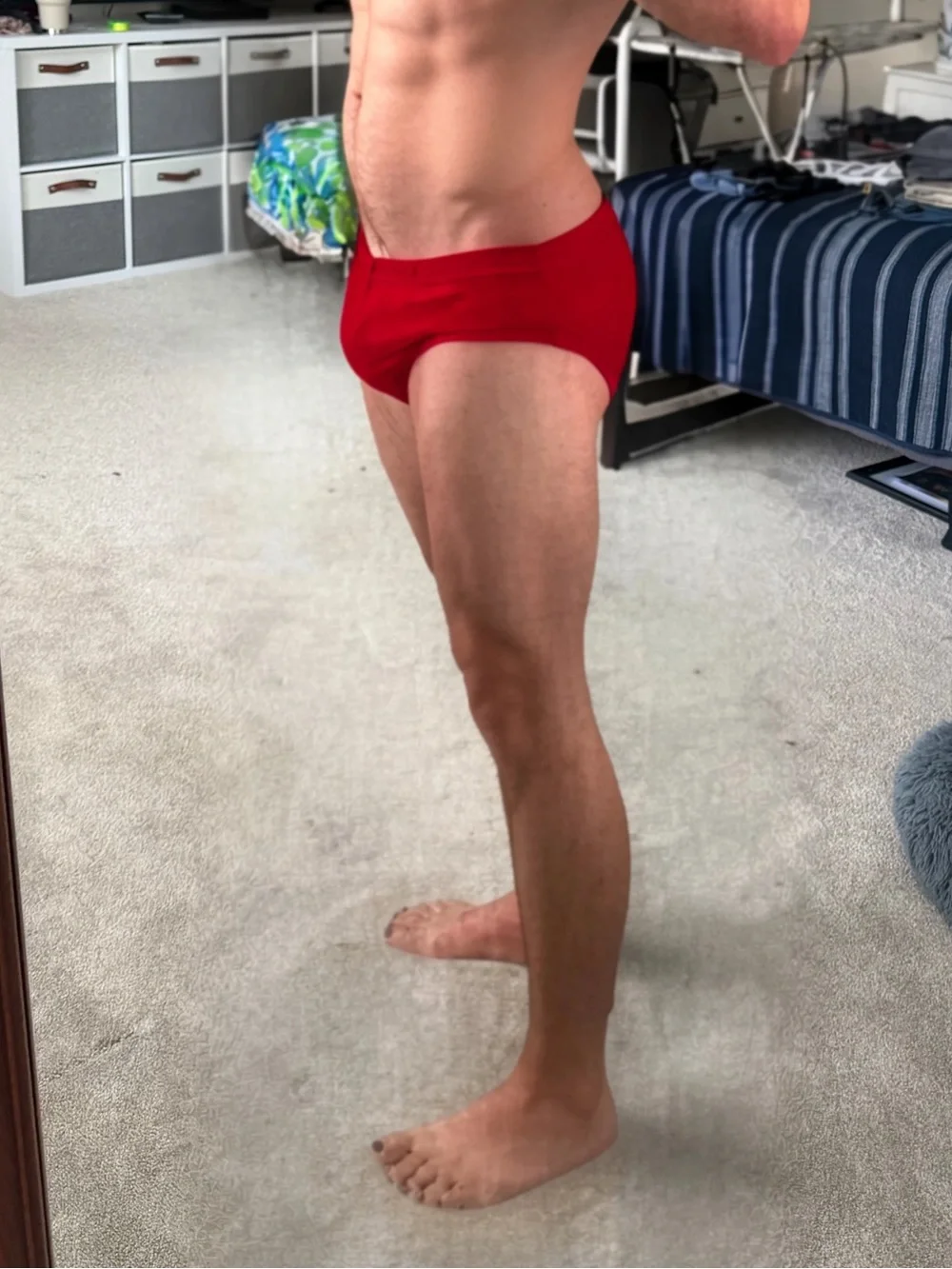 Men's Dark Red Cotton Stretch Briefs